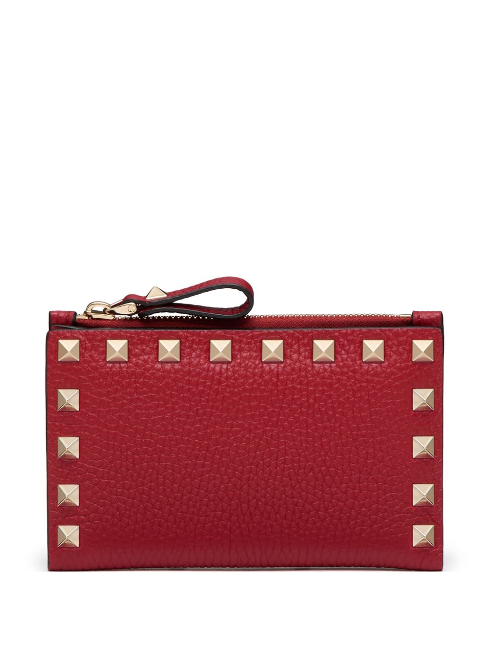 Valentino Garavani Rockstud 皮质钱包 - 红色