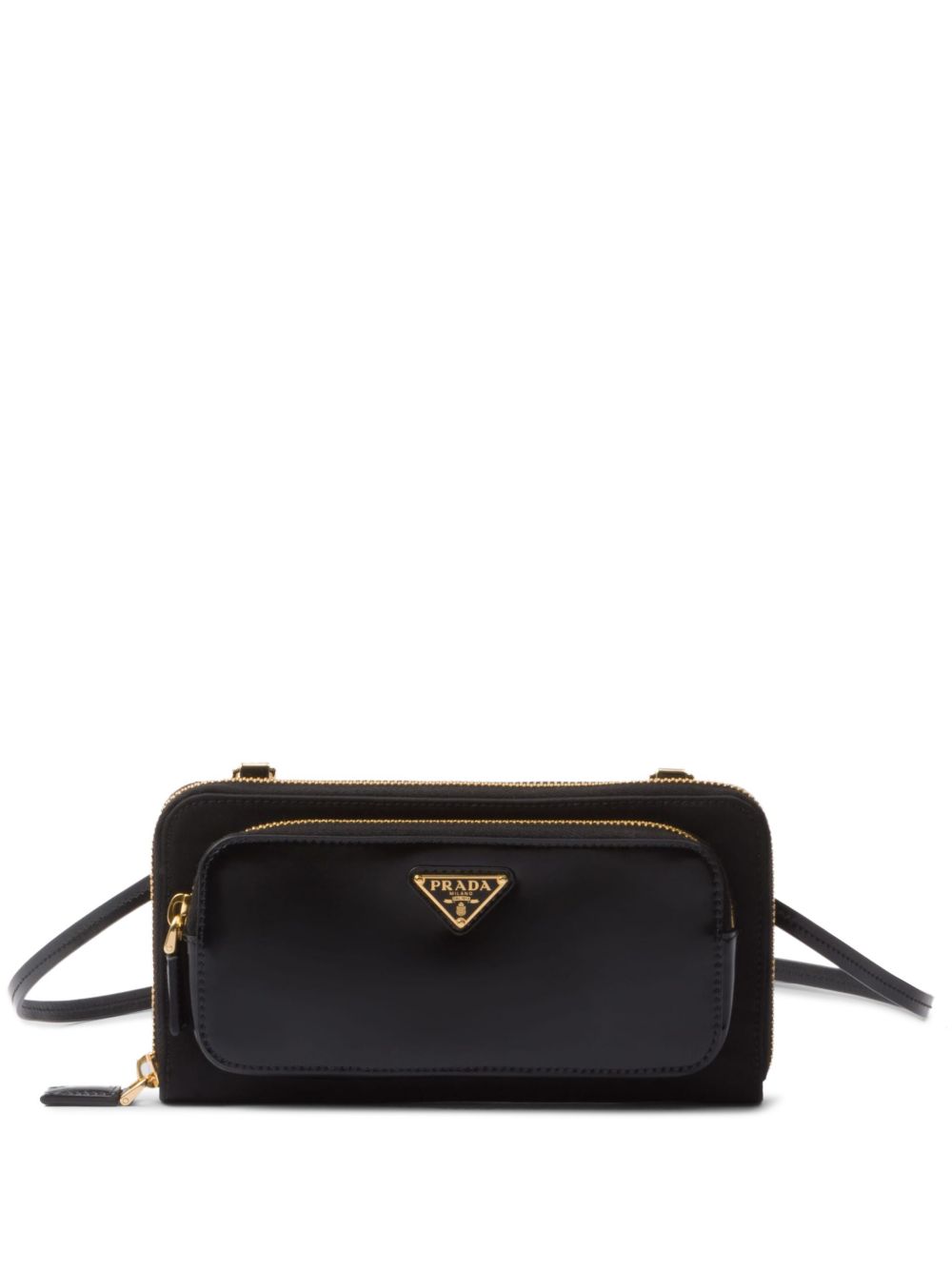 Prada 三角形logo皮质钱包 - 黑色