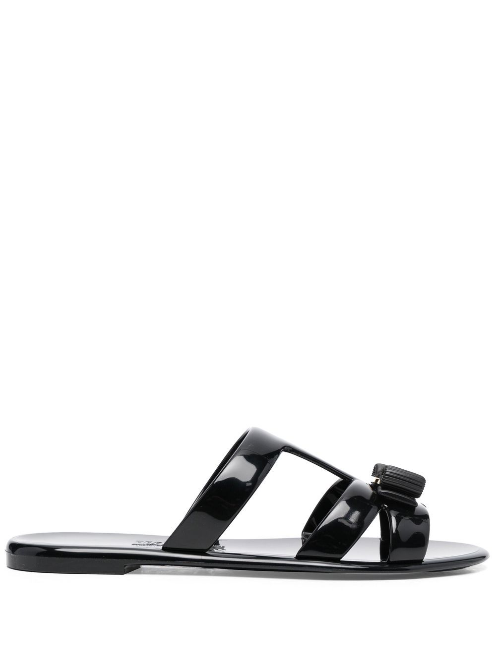 Ferragamo Lylia Vara 蝴蝶结拖鞋 - 黑色