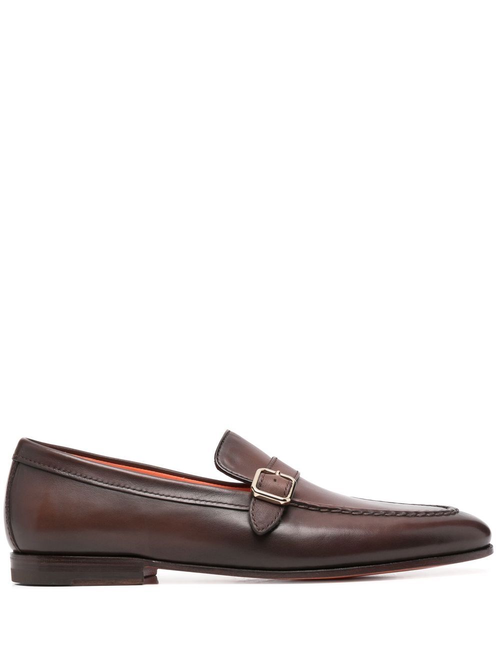 Santoni 扣环细节乐福鞋 - 褐色
