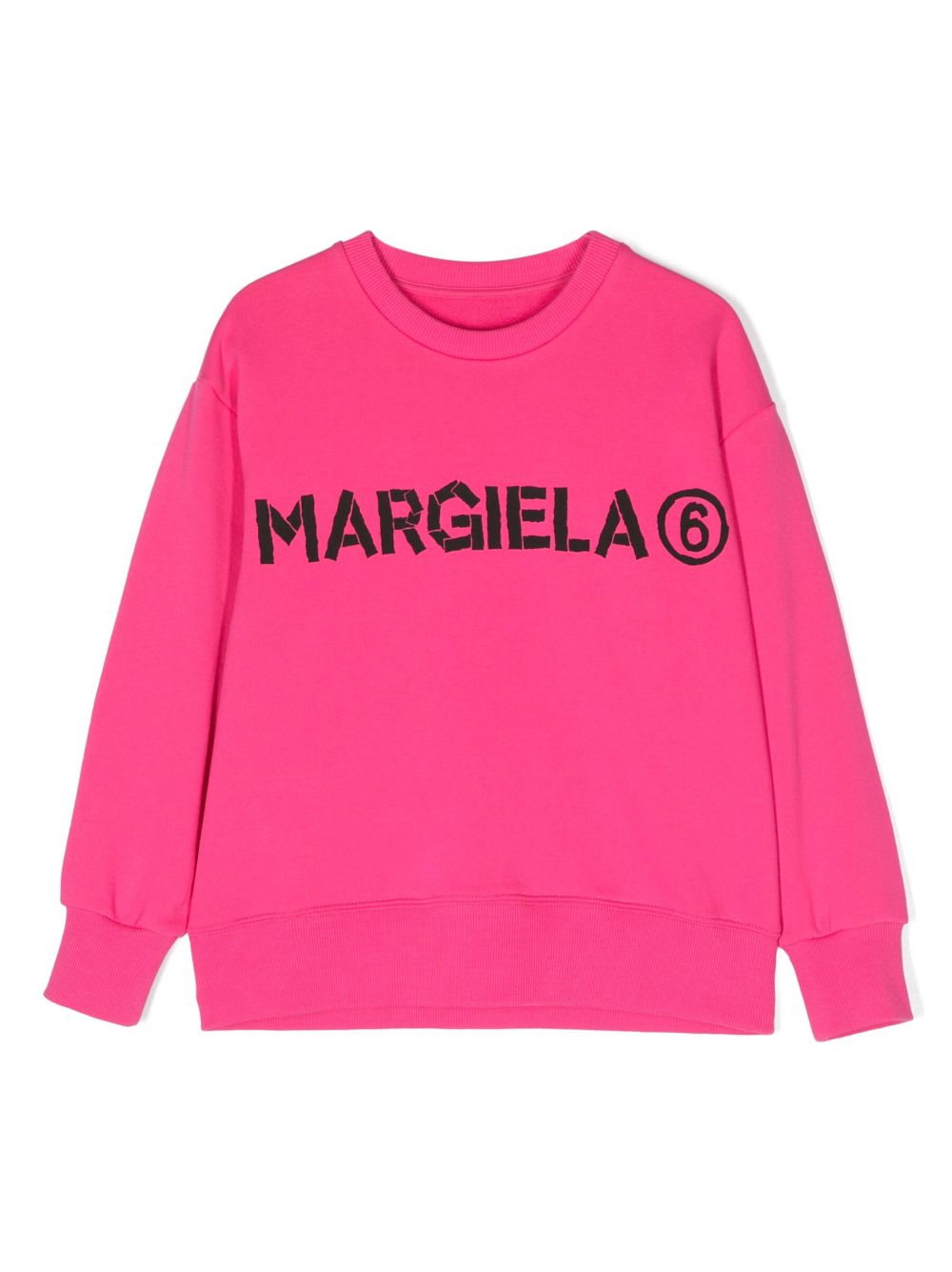 MM6 Maison Margiela Kids logo字样棉卫衣 - 粉色