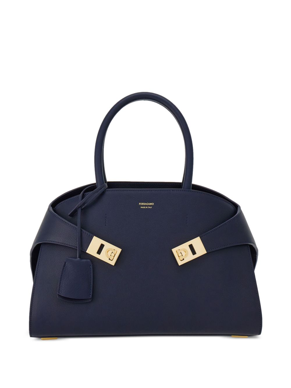 Ferragamo Hug 皮质手提包 - 蓝色