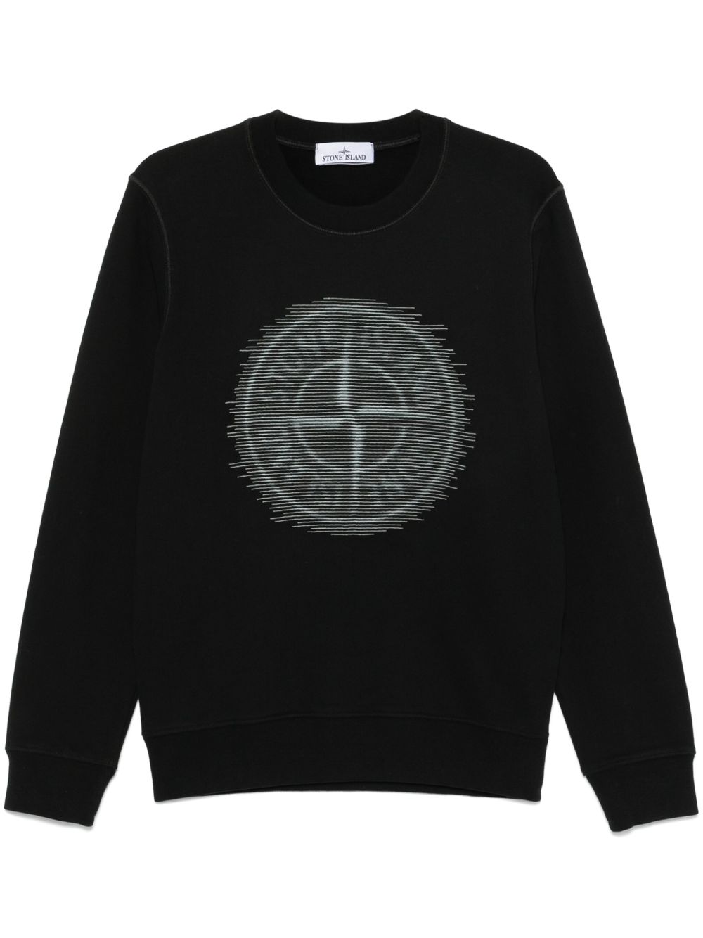 Stone Island 棉平纹针织卫衣 - 黑色