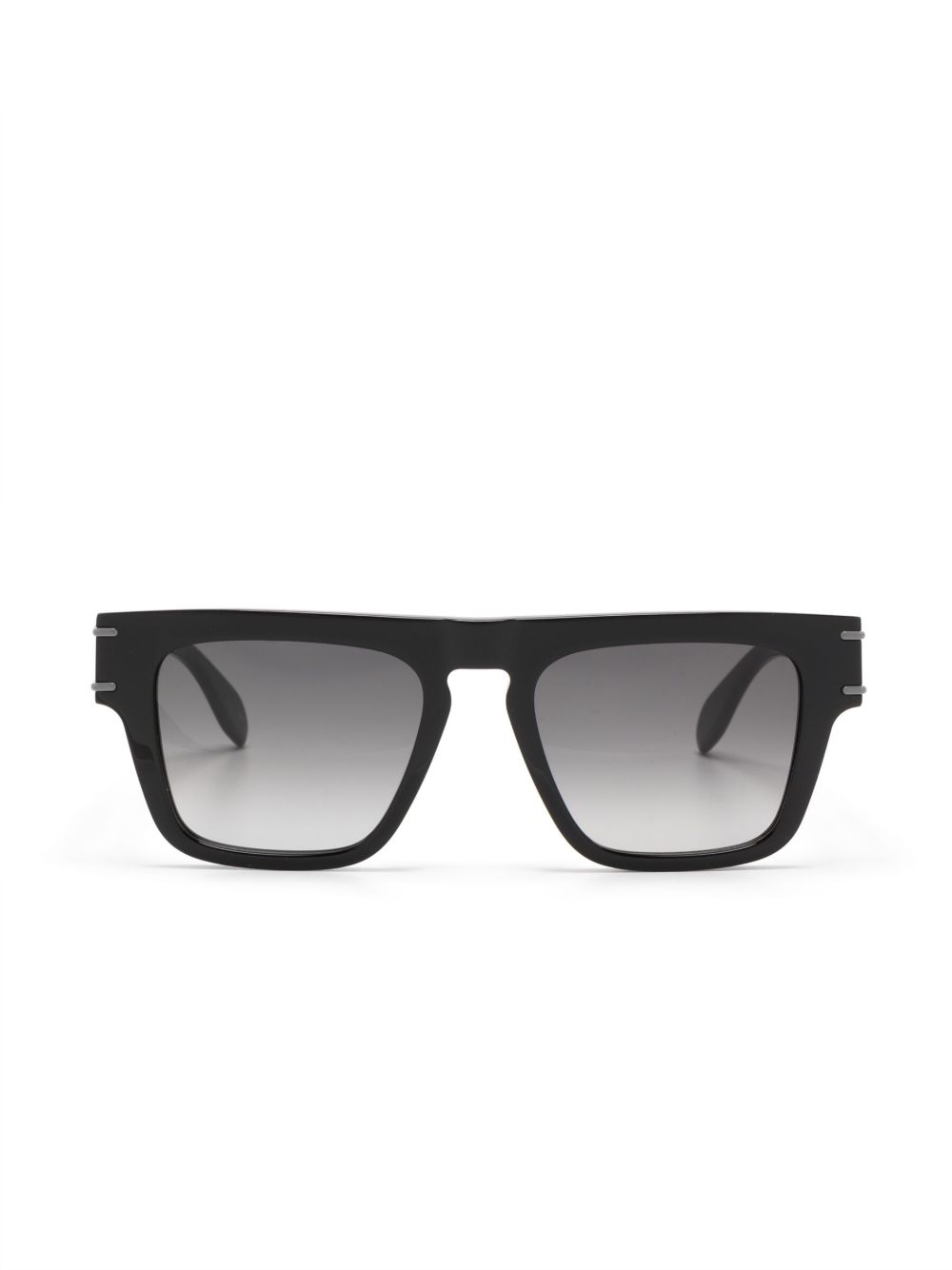 Alexander McQueen Eyewear 平顶长方形太阳眼镜 - 黑色