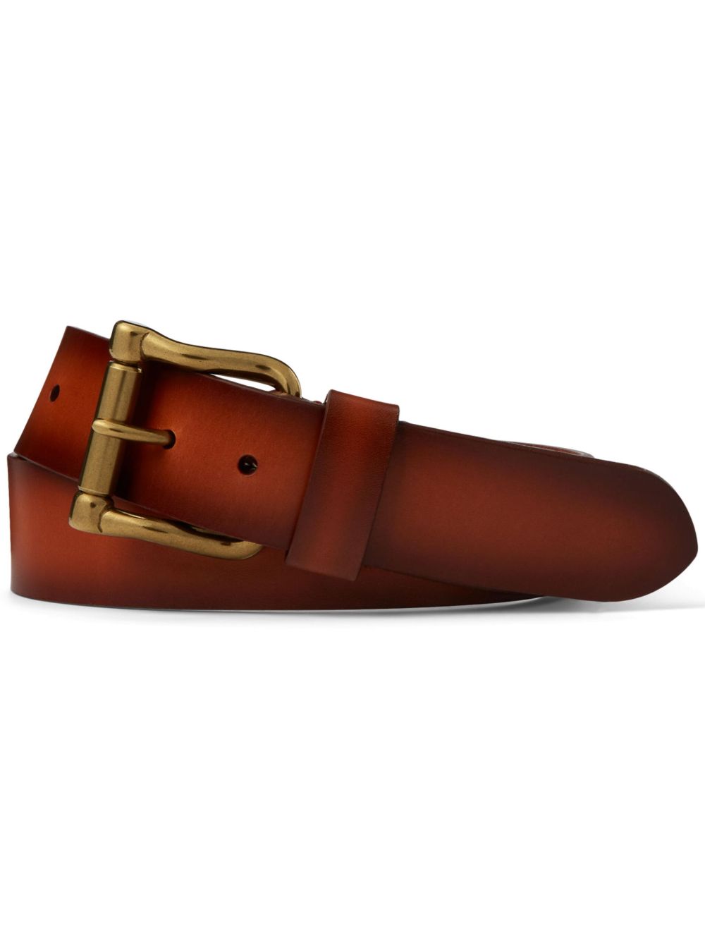 Ralph Lauren Purple Label 皮质腰带 - 褐色