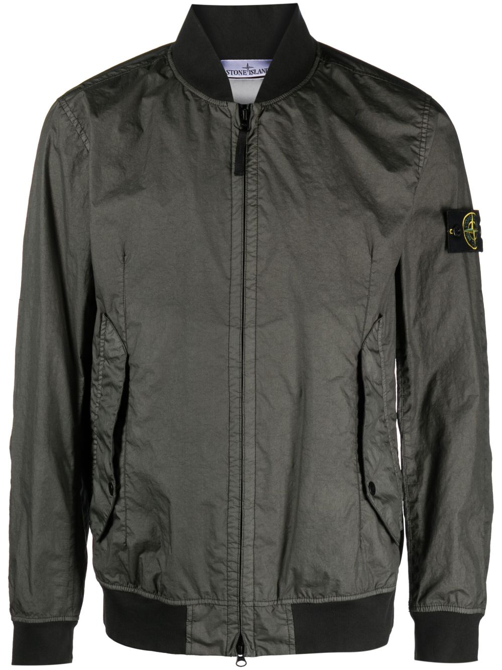 Stone Island 罗盘徽章成衣染夹克 - 绿色