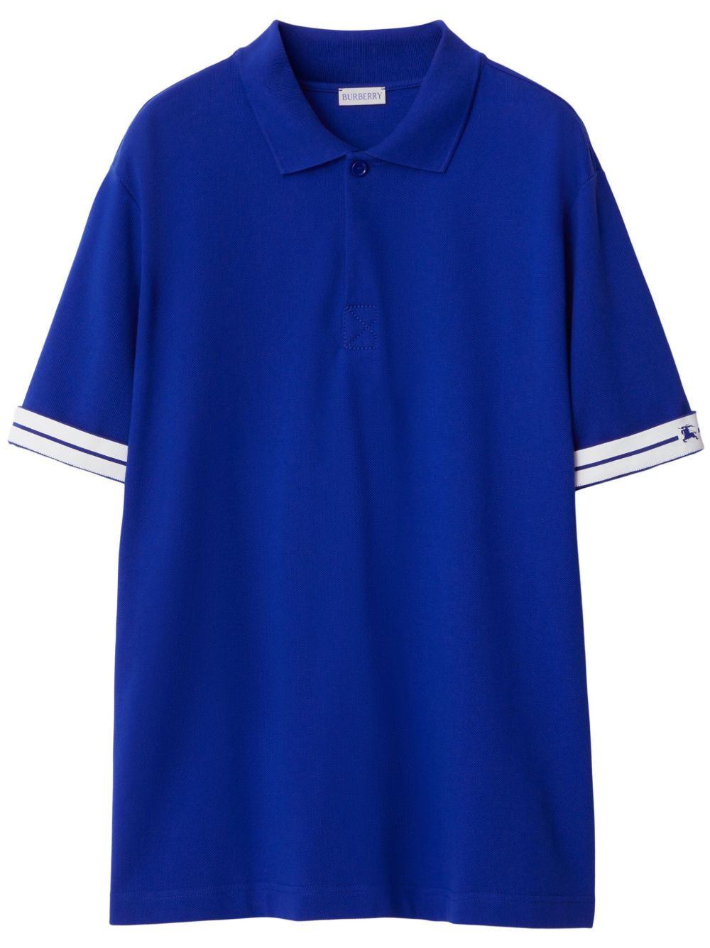Burberry 珠地布棉polo衫 - 蓝色