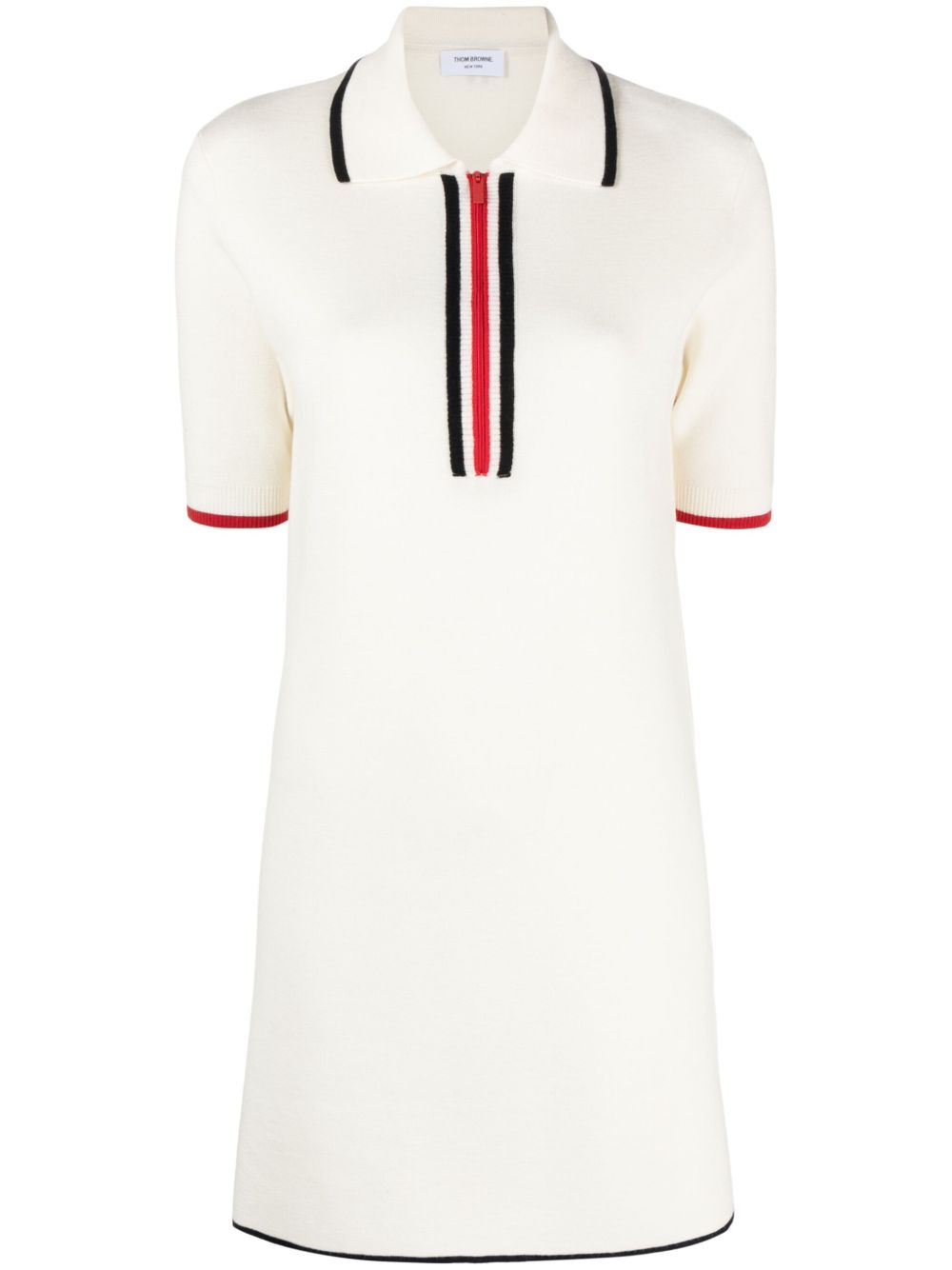 Thom Browne 红白蓝条纹初剪羊毛连衣裙 - 中性色