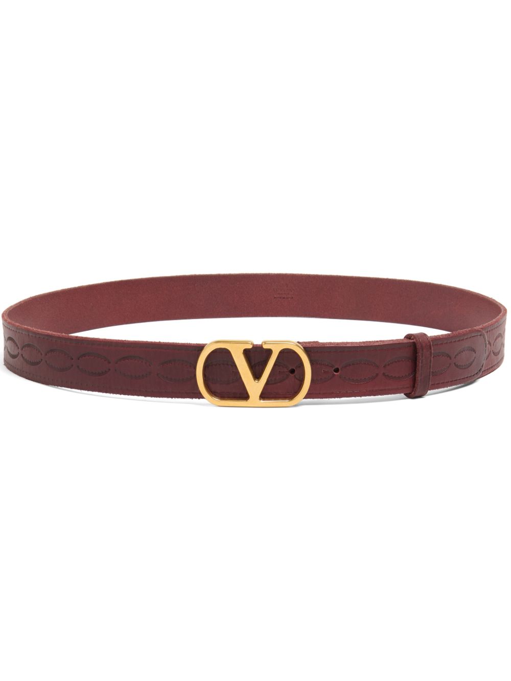 Valentino Garavani VLogo Signature 皮质腰带（30毫米） - 红色