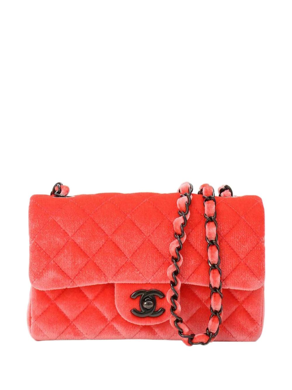 CHANEL Pre-Owned Classic Flap 丝绒单肩包（2014年典藏款） - 红色