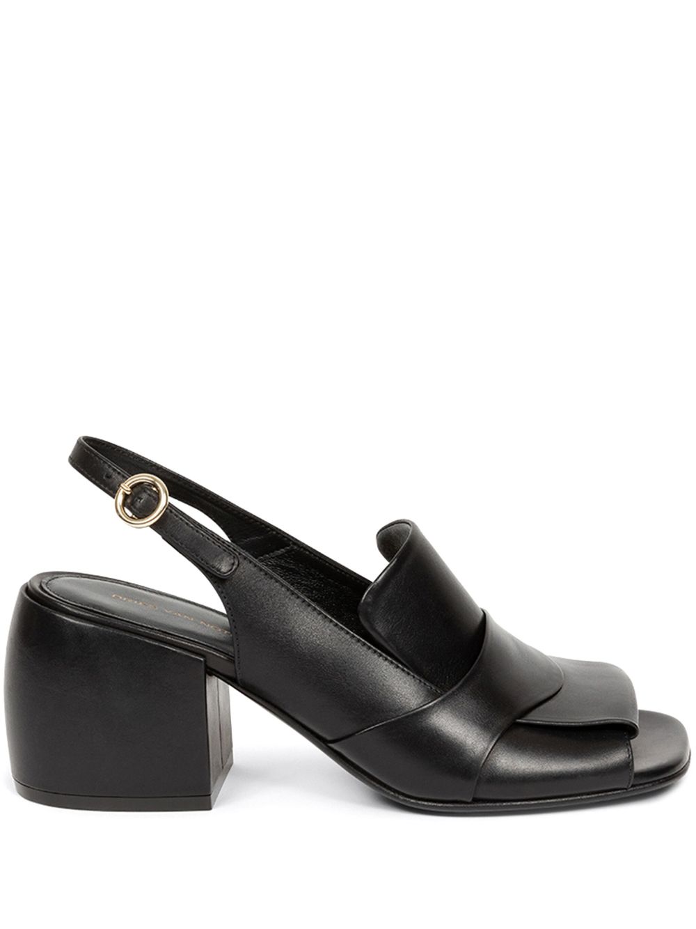 DRIES VAN NOTEN 皮质中跟鞋（6.5厘米） - 黑色