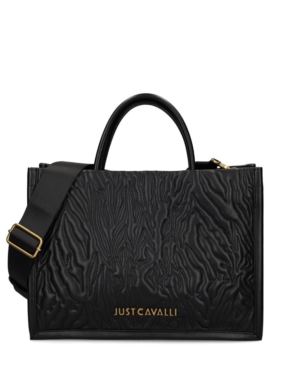 Just Cavalli logo字母托特包 - 黑色