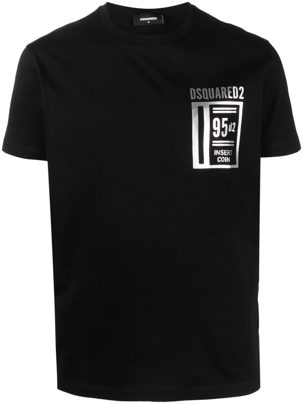 DSQUARED2 logo印花棉T恤 - 黑色