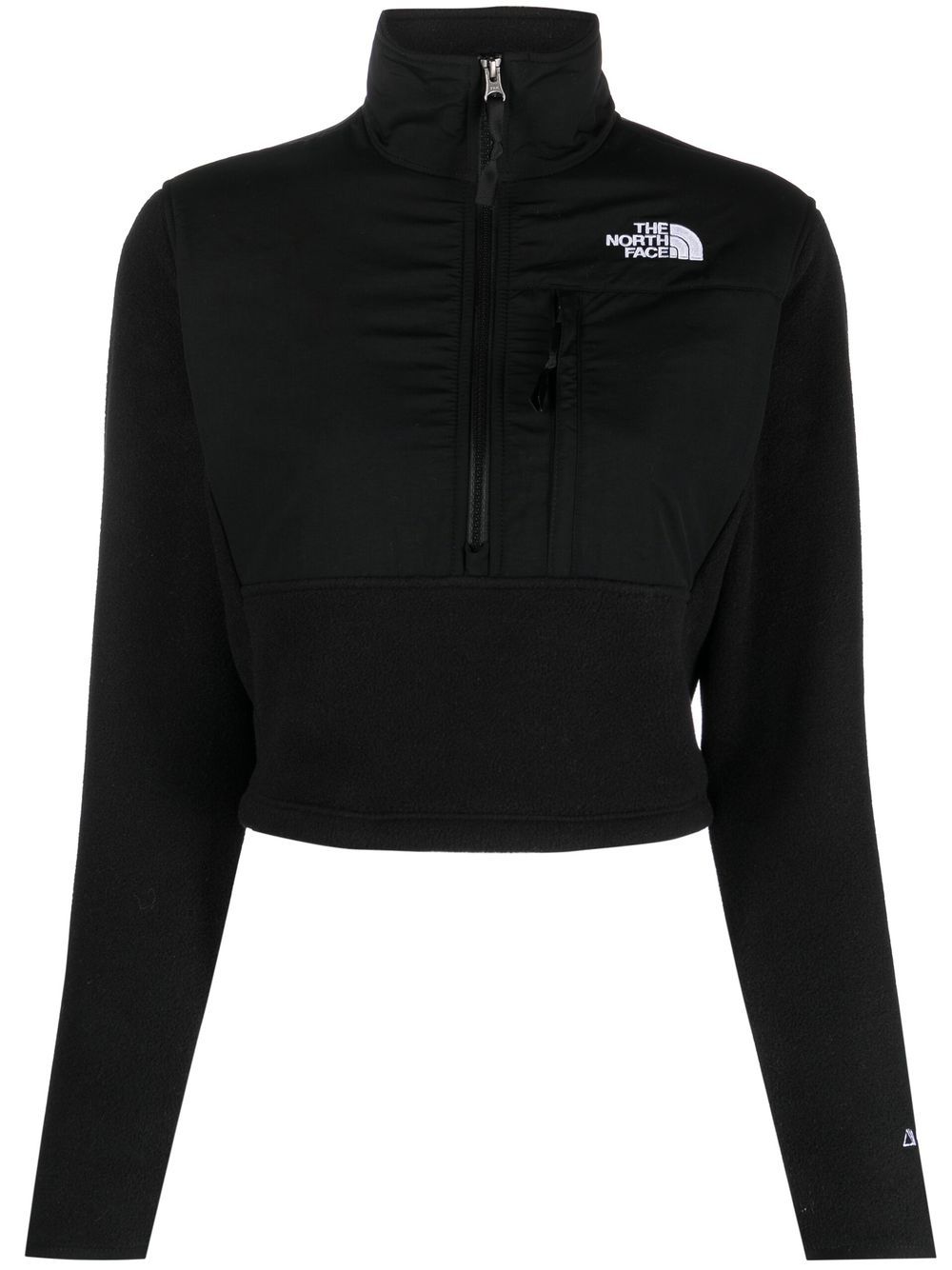 The North Face logo刺绣拉链领卫衣 - 黑色