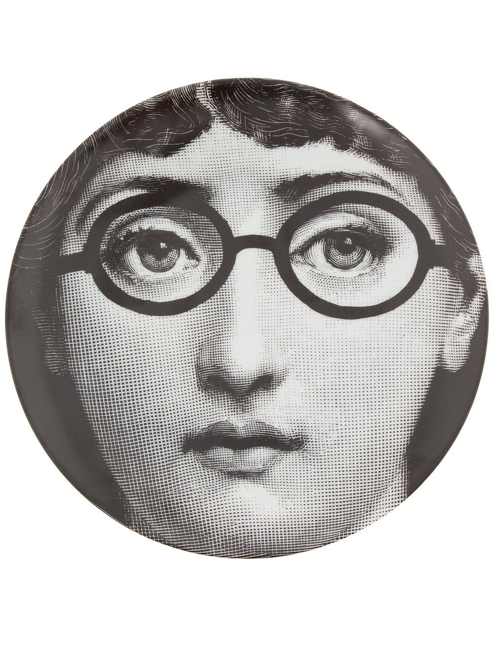 Fornasetti 插画印花瓷盘 - 黑色
