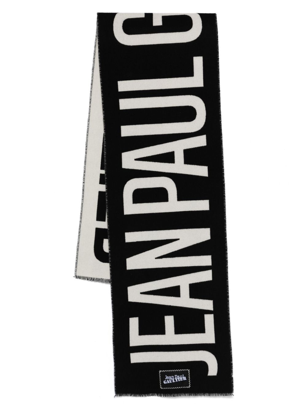Jean Paul Gaultier logo印花围巾 - 黑色