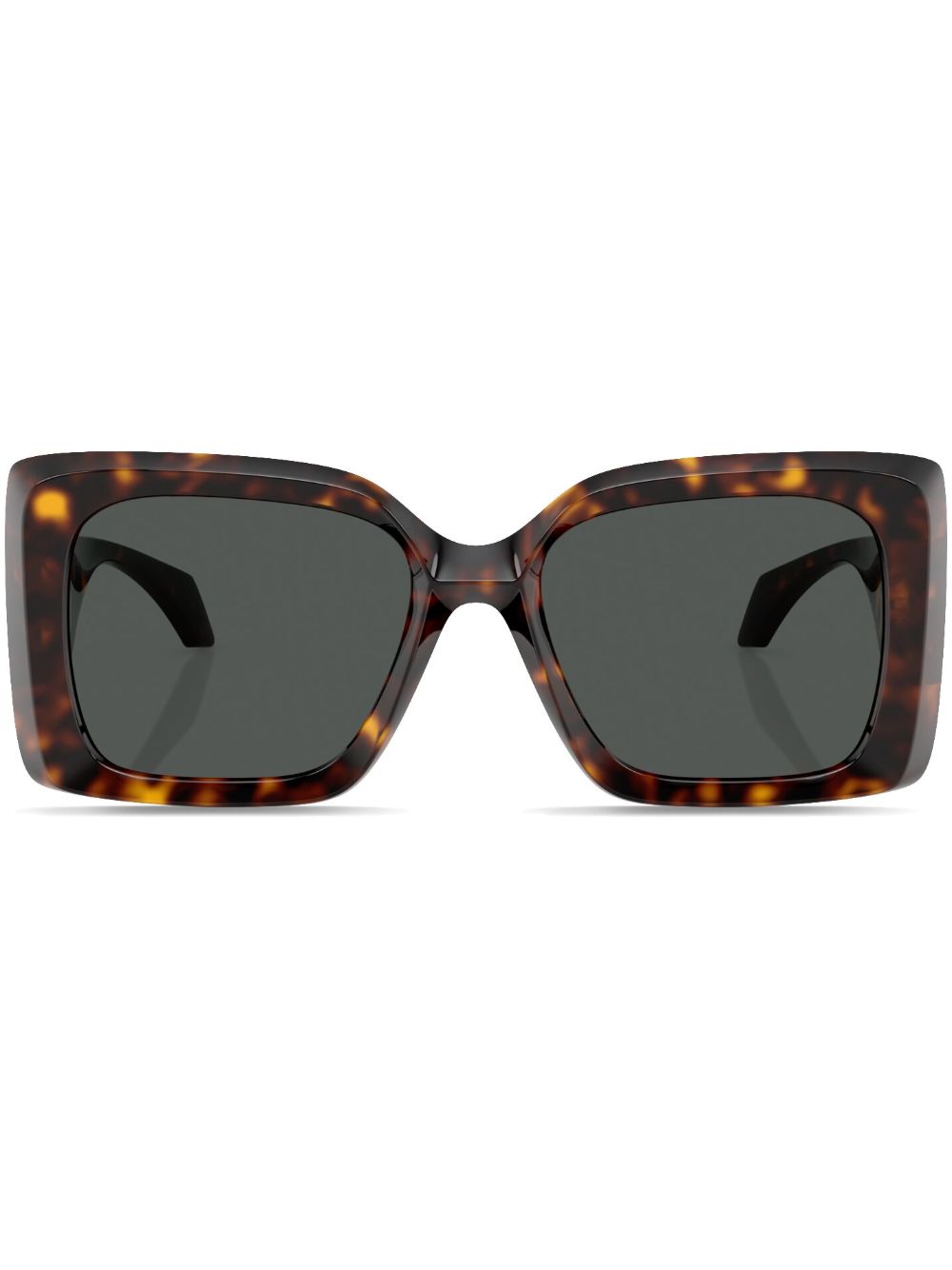 Versace Eyewear 美杜莎标牌超大款镜框太阳眼镜 - 褐色
