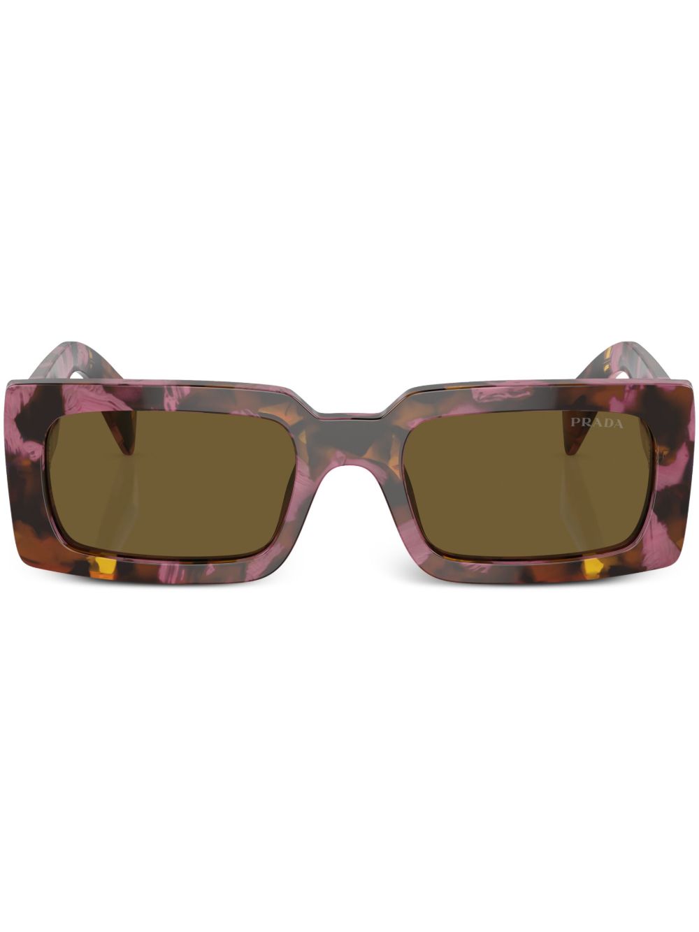 Prada Eyewear 大理石纹长方框太阳眼镜 - 紫色