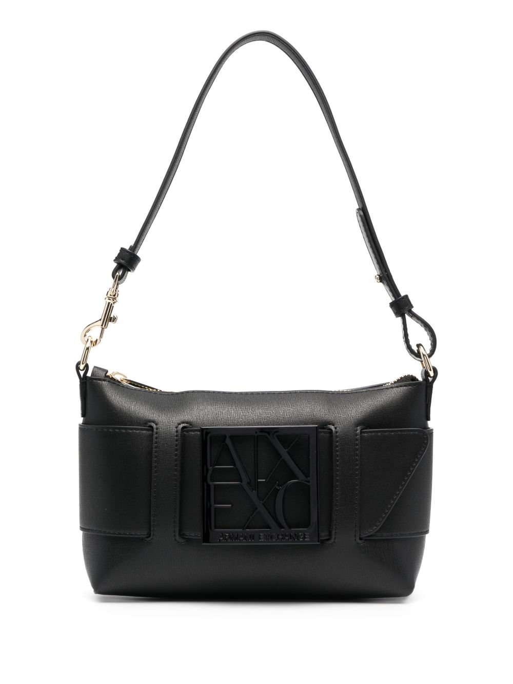 Armani Exchange logo缀饰单肩包 - 黑色