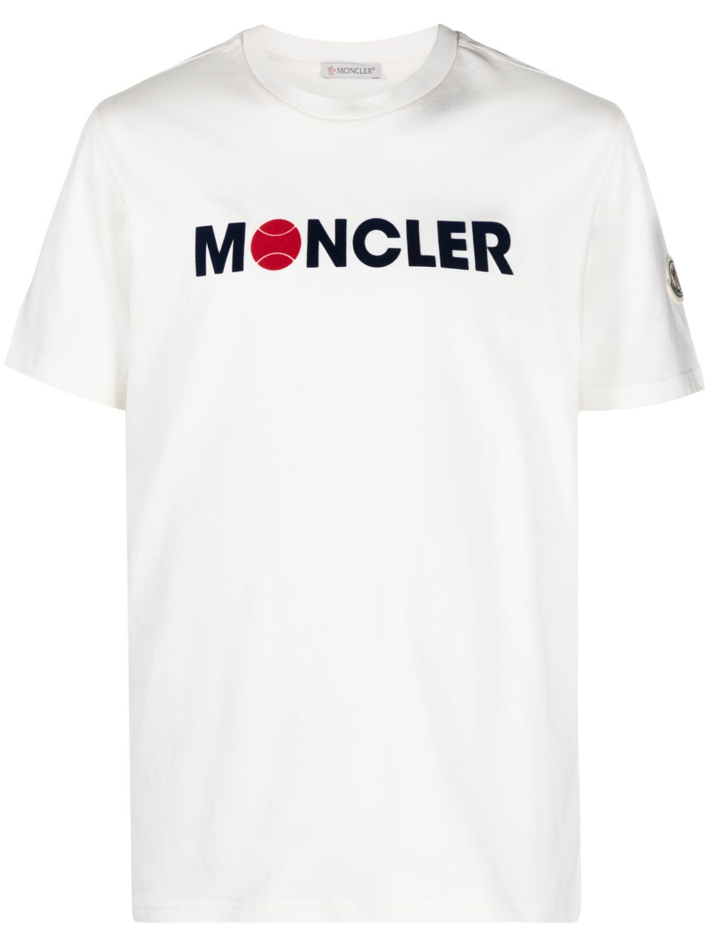 Moncler logo植绒棉T恤 - 白色