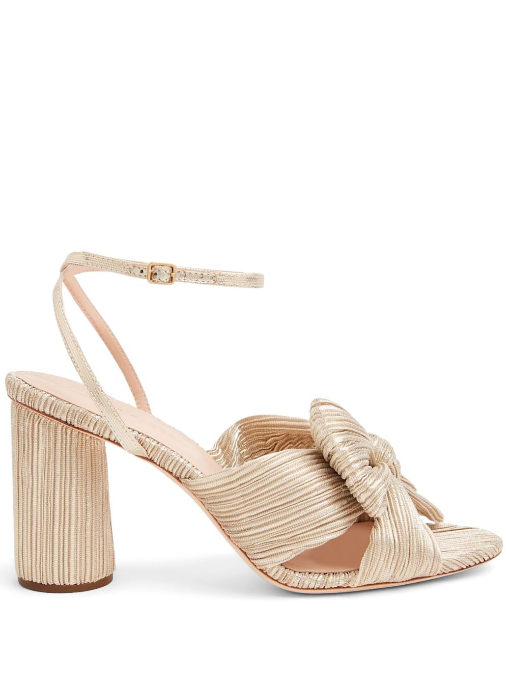 Loeffler Randall Camellia 褶饰结饰高跟凉鞋 - 金色