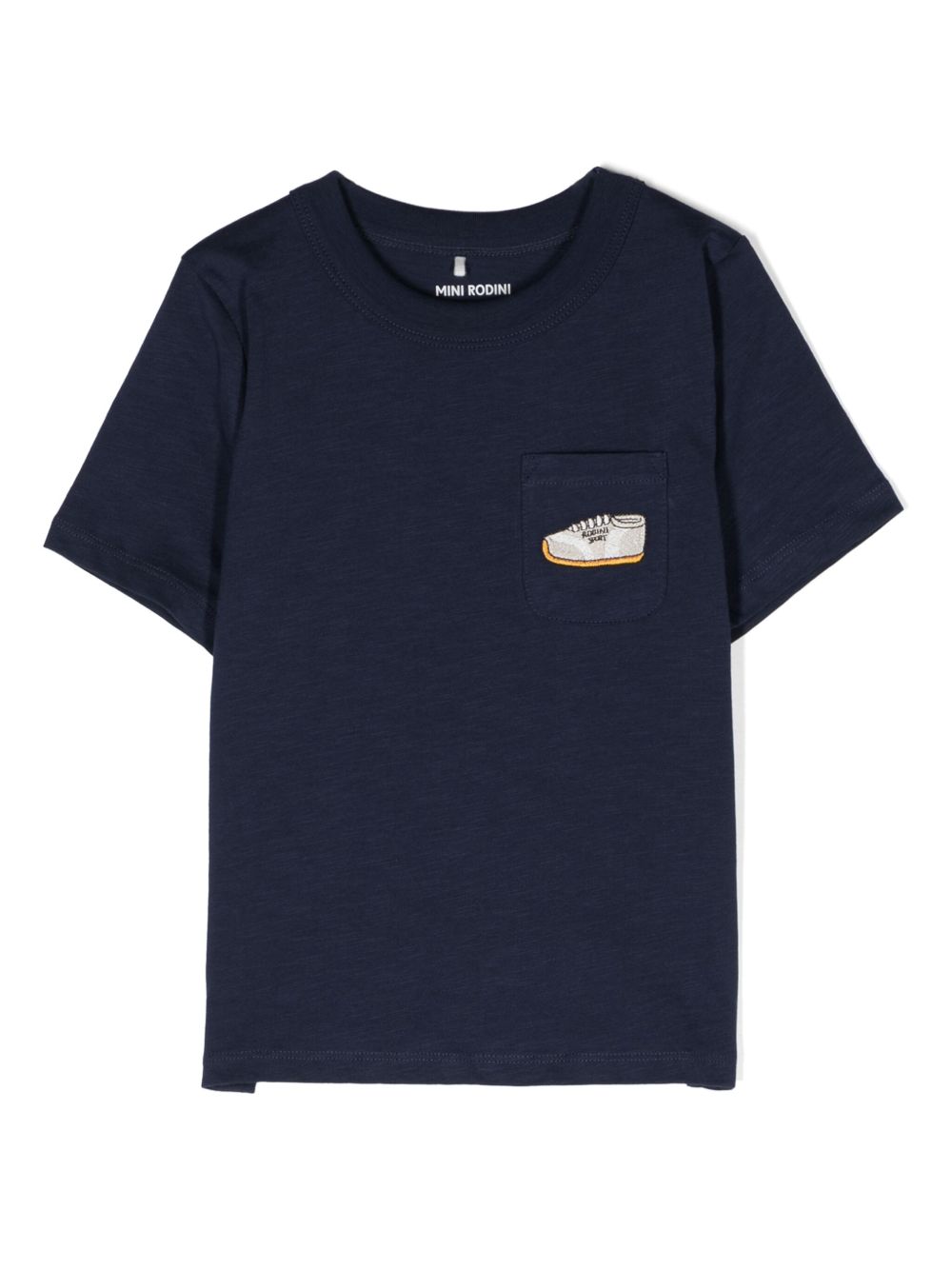 Mini Rodini logo刺绣棉T恤 - 蓝色