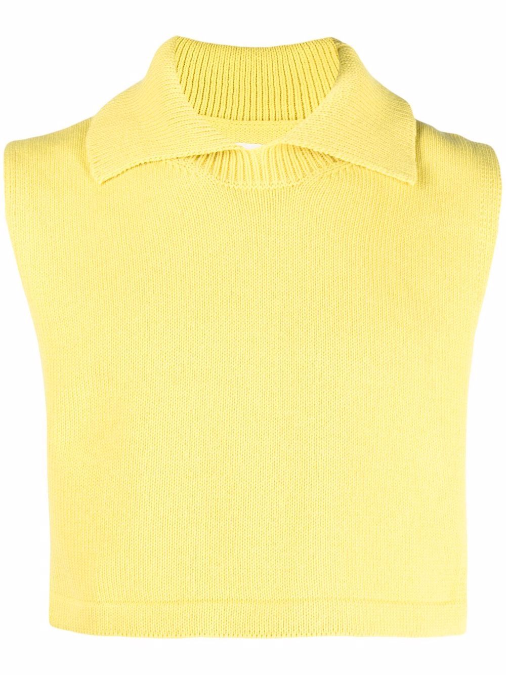 Jil Sander 经典衣领针织前襟 - 黄色
