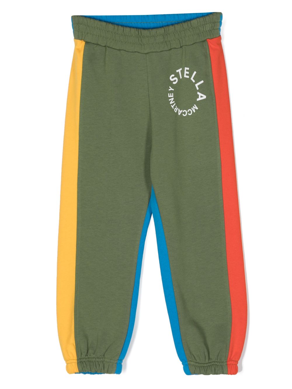 Stella McCartney Kids logo印花棉混纺运动裤 - 绿色