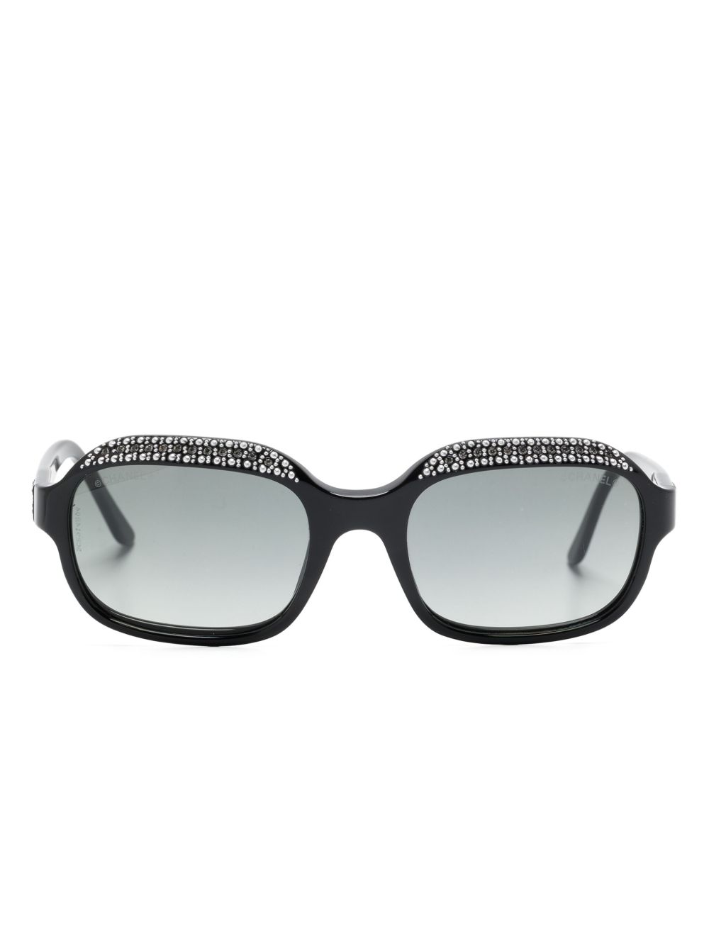 CHANEL Pre-Owned 长方形框太阳眼镜（2000年代典藏款） - 黑色