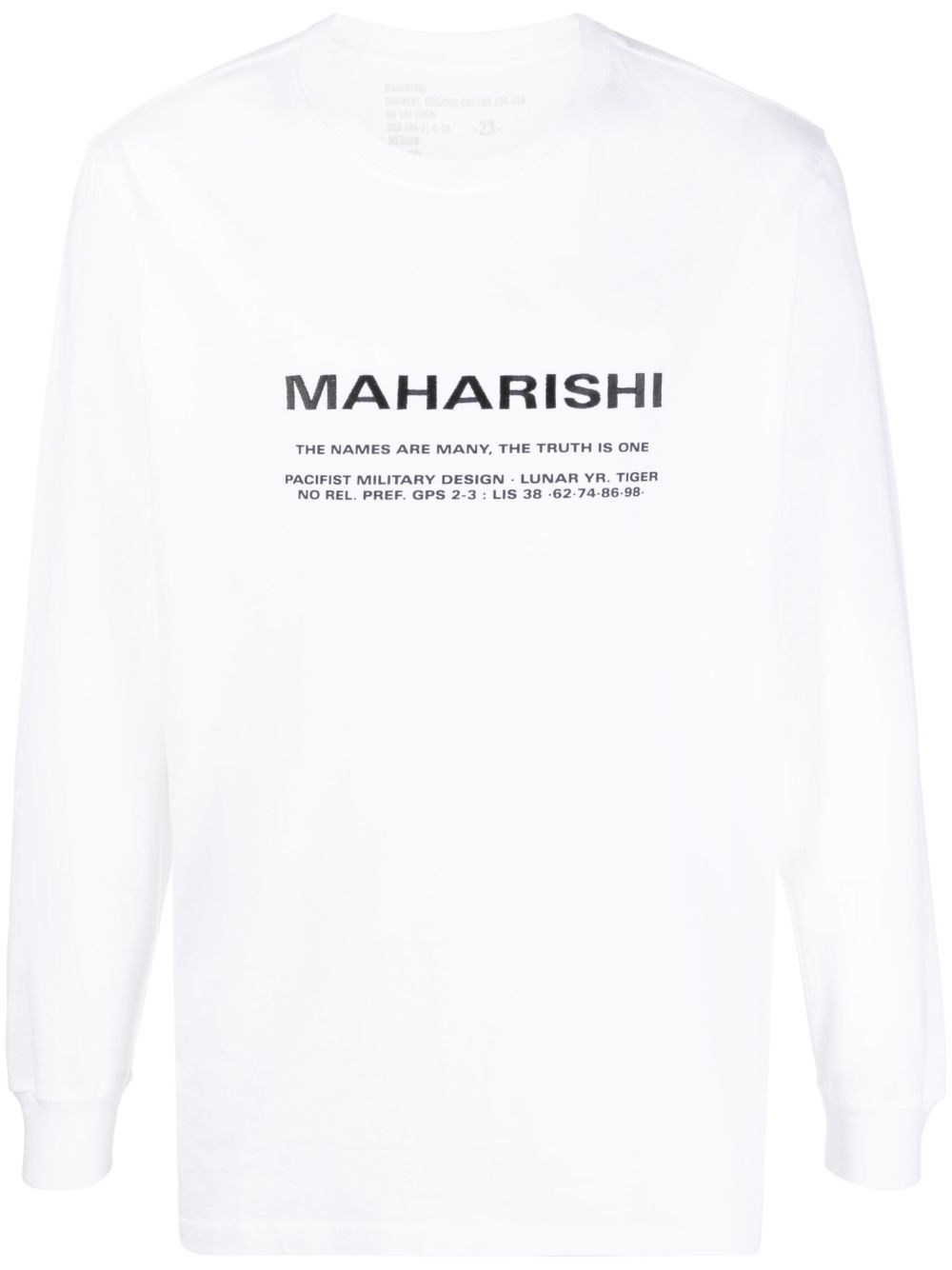 Maharishi logo印花长袖T恤 - 白色