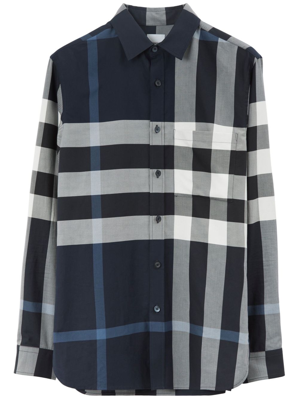 Burberry 棉格纹衬衫 - 黑色