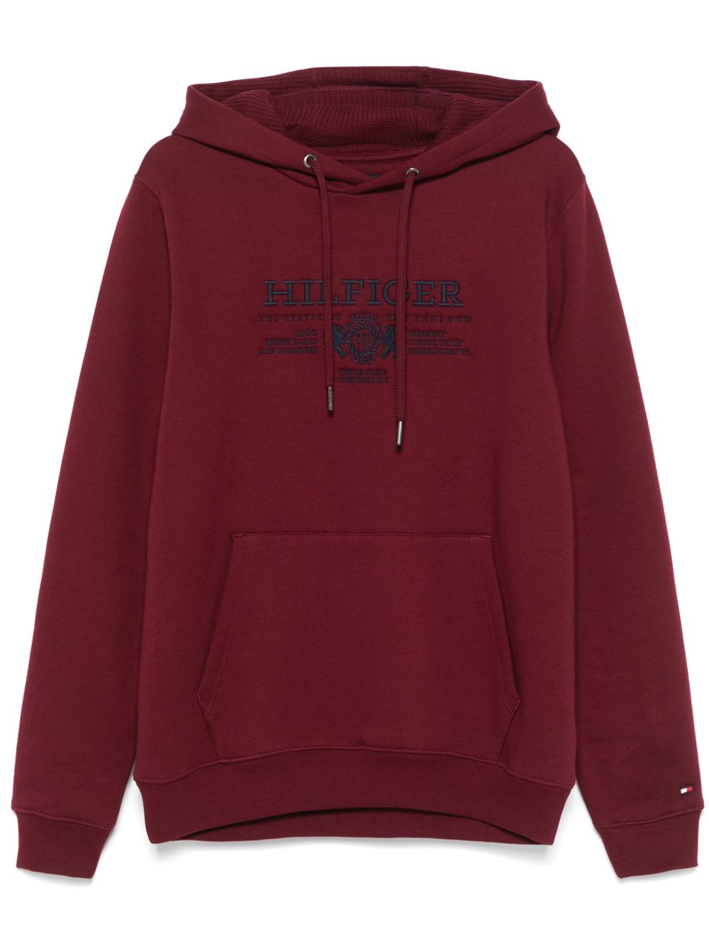 Tommy Hilfiger logo刺绣连帽衫 - 红色