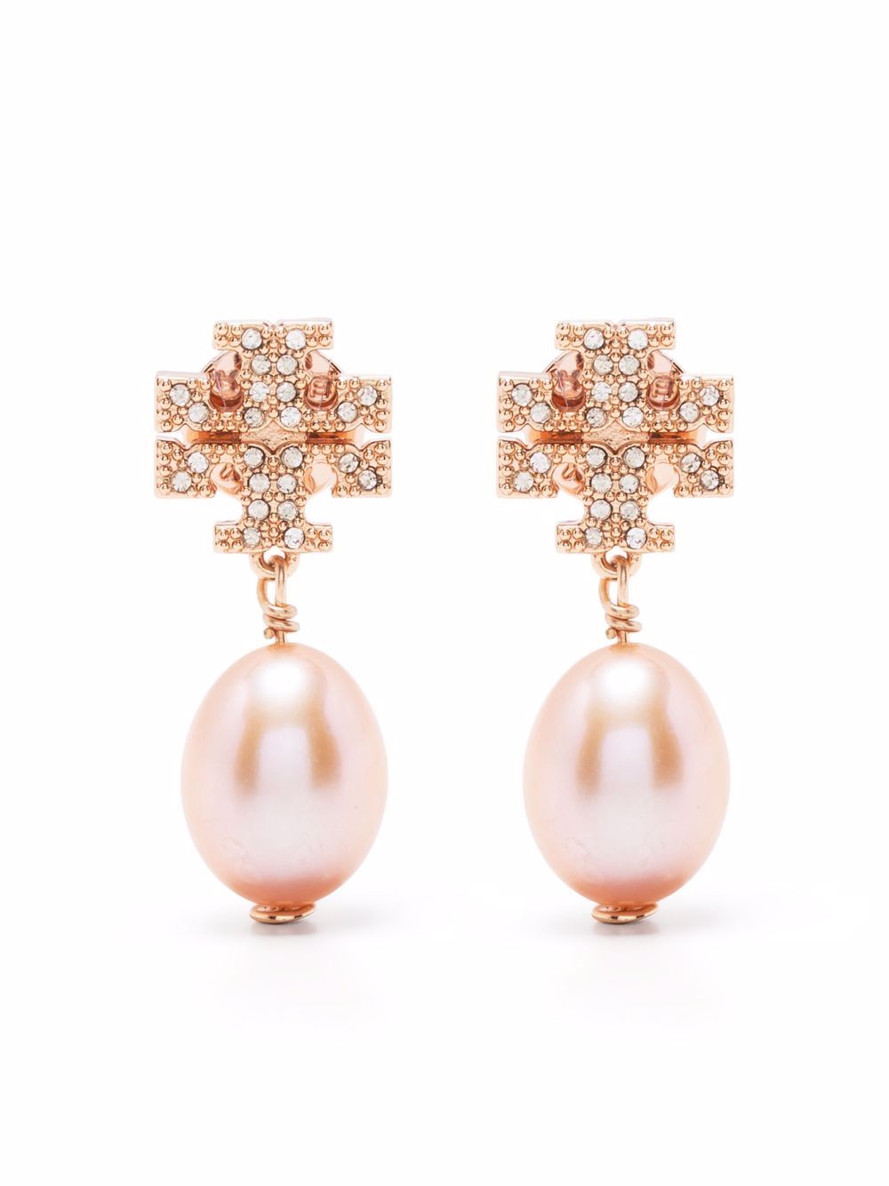 Tory Burch 珍珠母贝吊饰耳环 - 金色