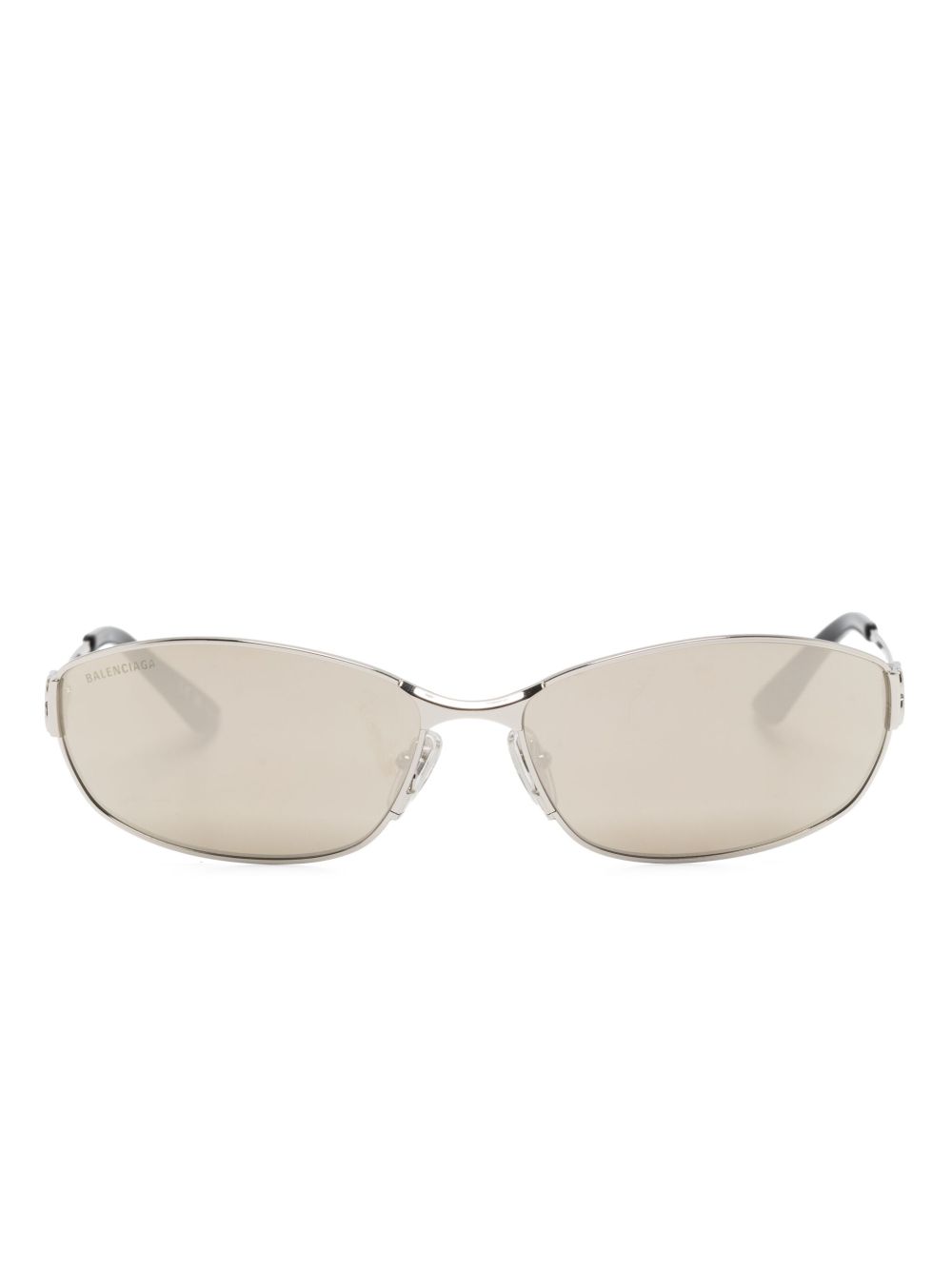 Balenciaga Eyewear 椭圆形框太阳眼镜 - 银色