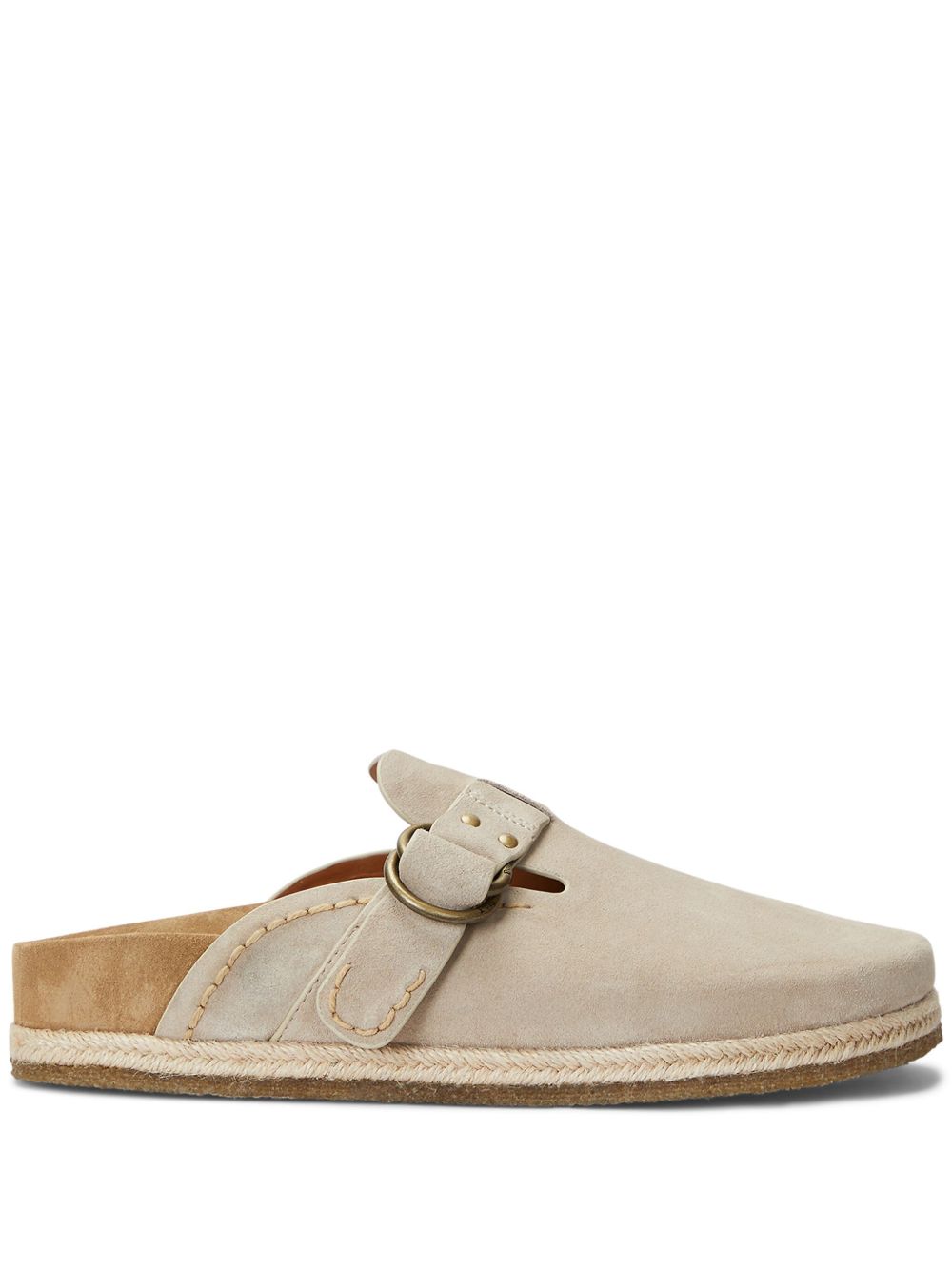 Polo Ralph Lauren Turbach 皮毛一体衬里绒面皮木屐凉鞋 - 中性色