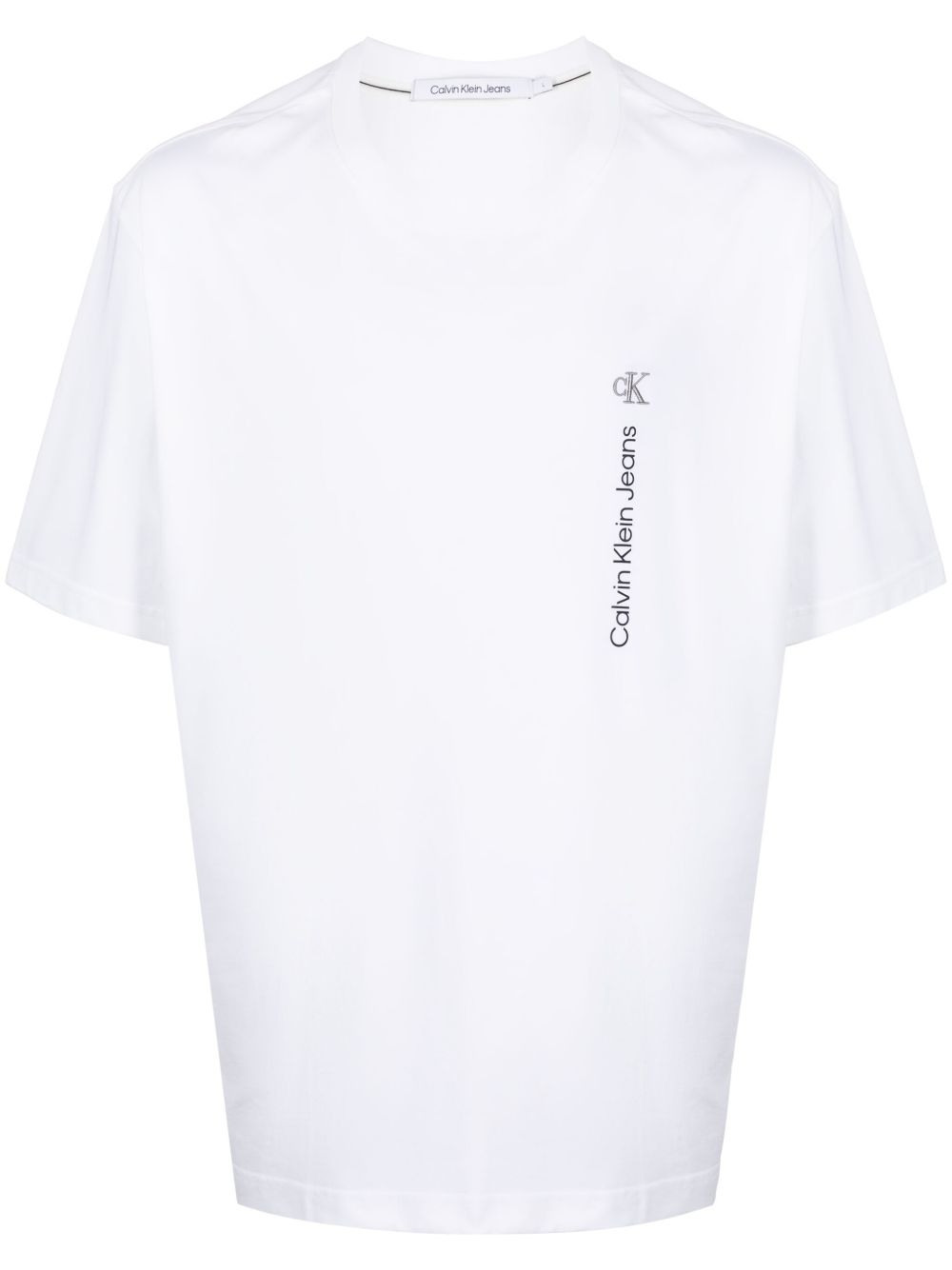Calvin Klein logo印花棉T恤 - 白色