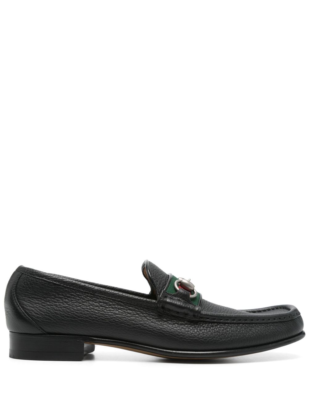 Gucci Pre-Owned Horsebit 条纹织带乐福鞋（典藏款） - 黑色