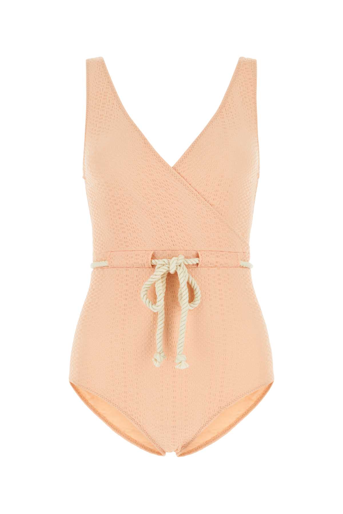 Lisa Marie Fernandez Light Pink Stretch Seersucker Yasmin Swimsuit