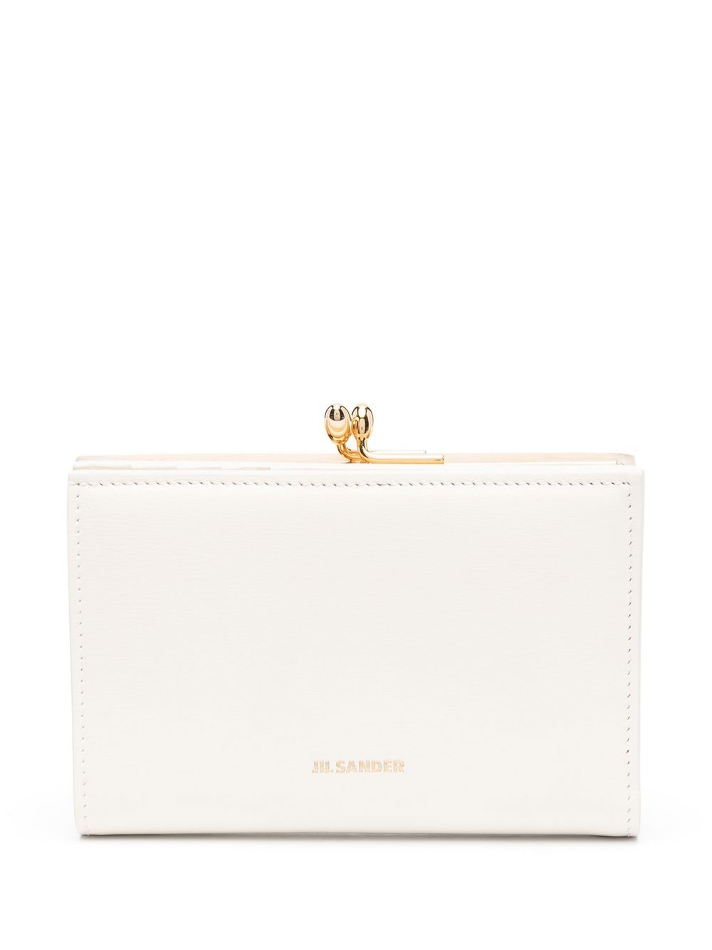 Jil Sander logo细节皮质钱包 - 白色