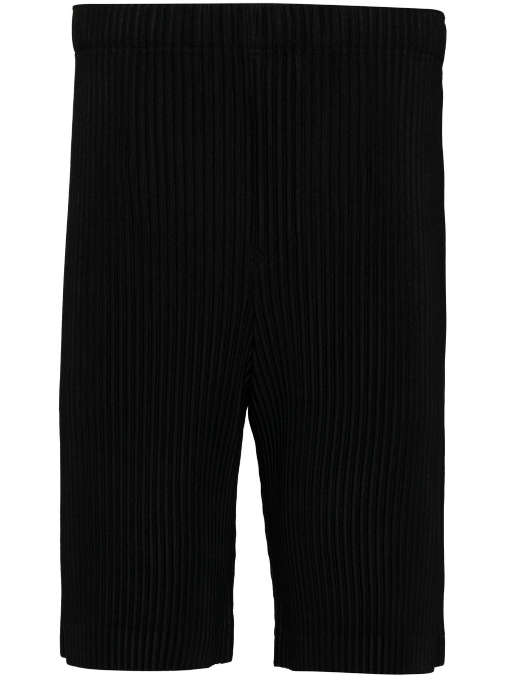 Homme Plissé Issey Miyake May 细褶百慕大短裤 - 黑色