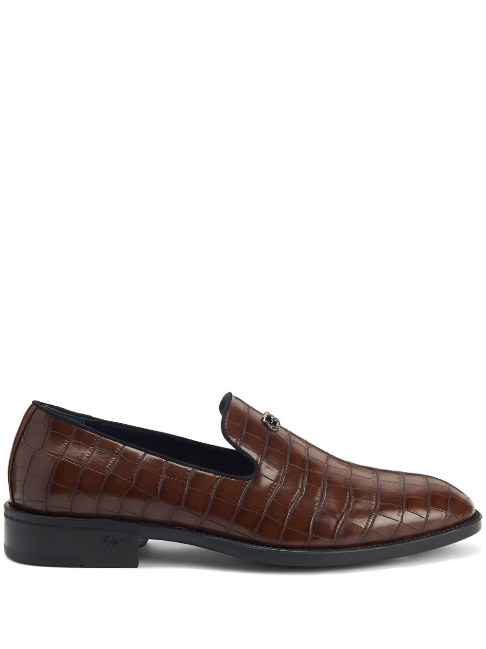 Giuseppe Zanotti Imrham 仿鳄鱼纹乐福鞋 - 褐色