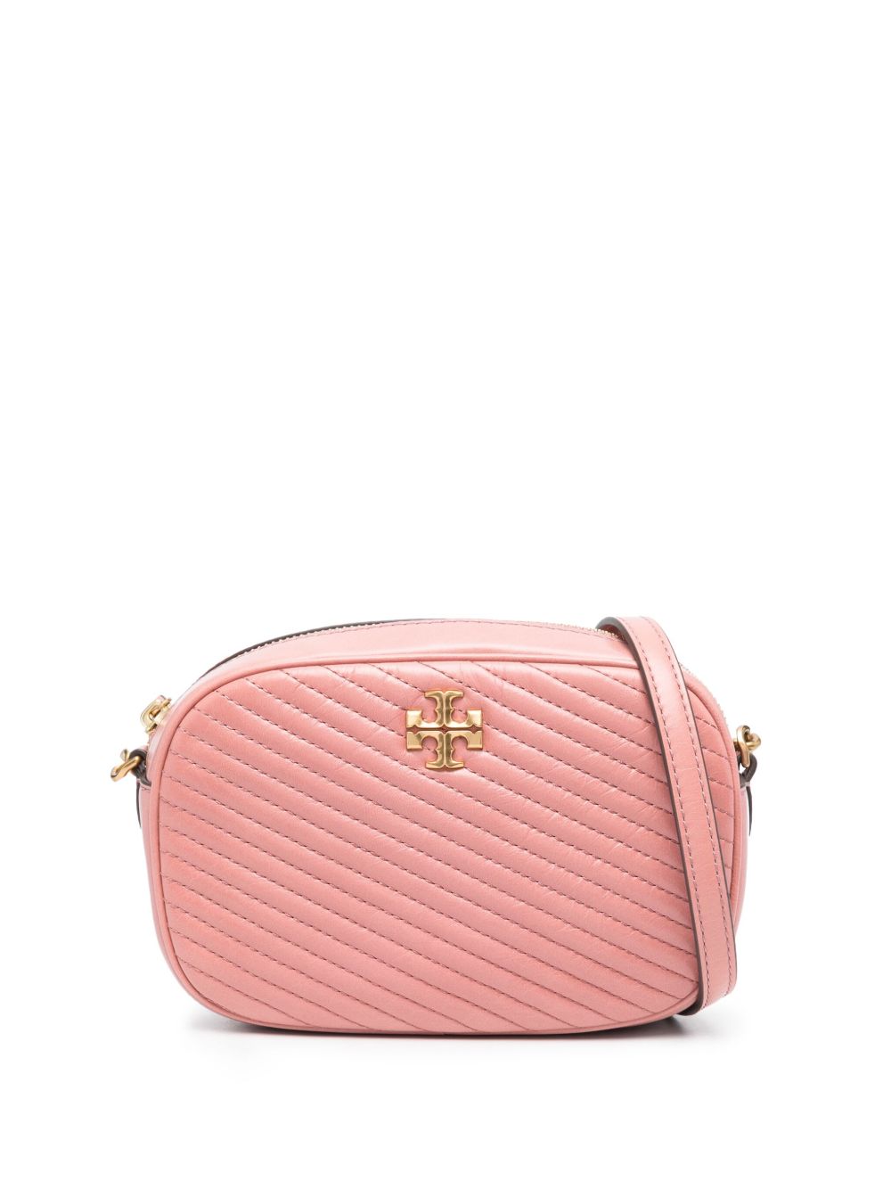 Tory Burch Kira Chevron moto 绗缝相机包 - 粉色