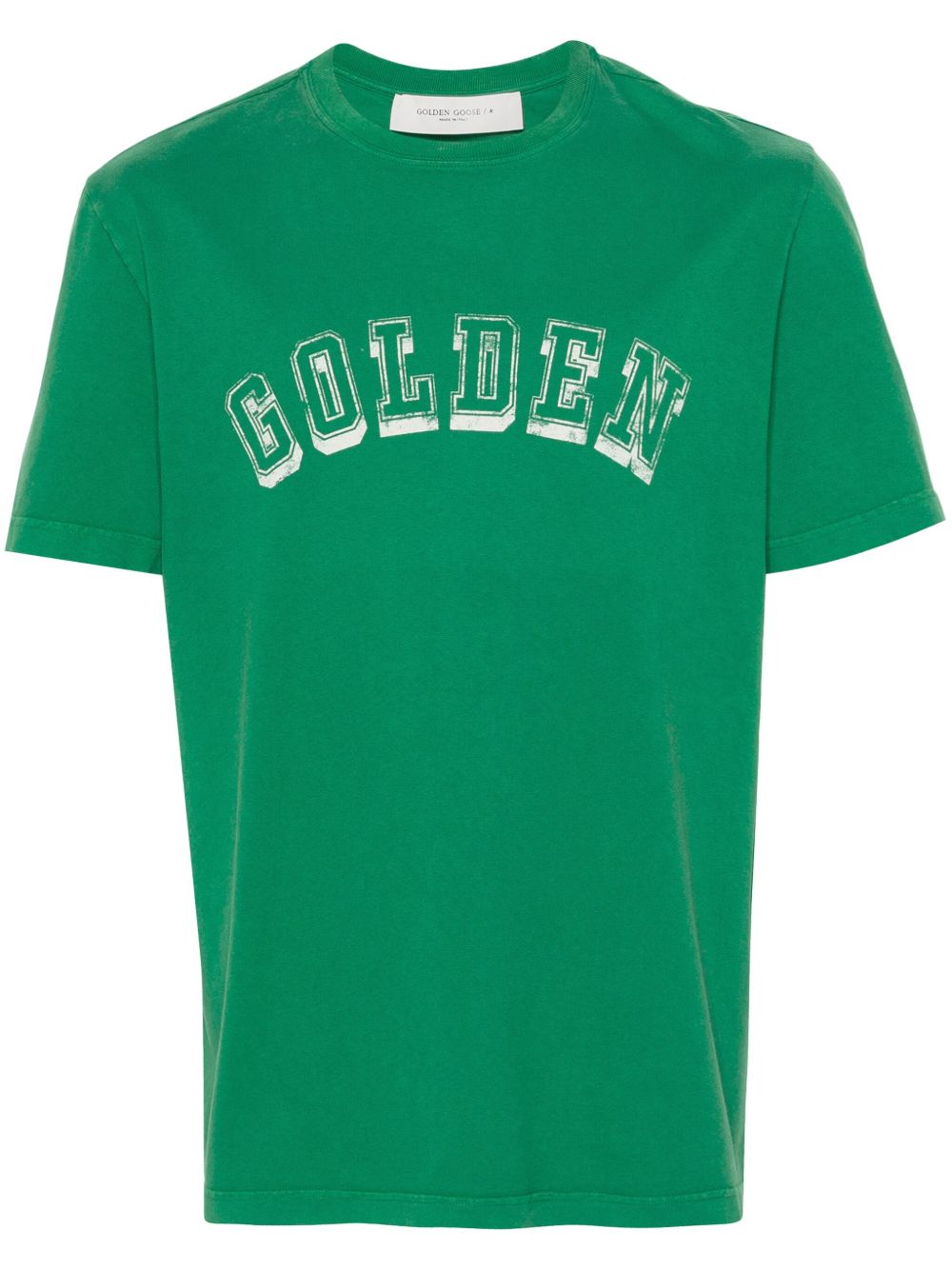Golden Goose logo印花棉T恤 - 绿色