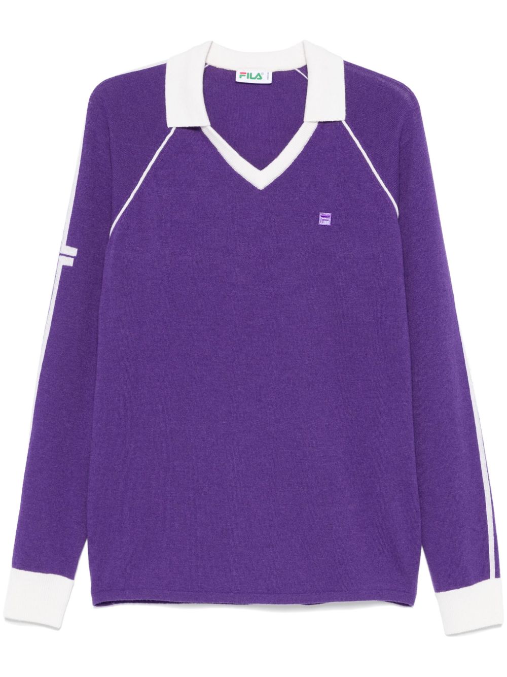 Fila 针织polo领毛衣 - 紫色