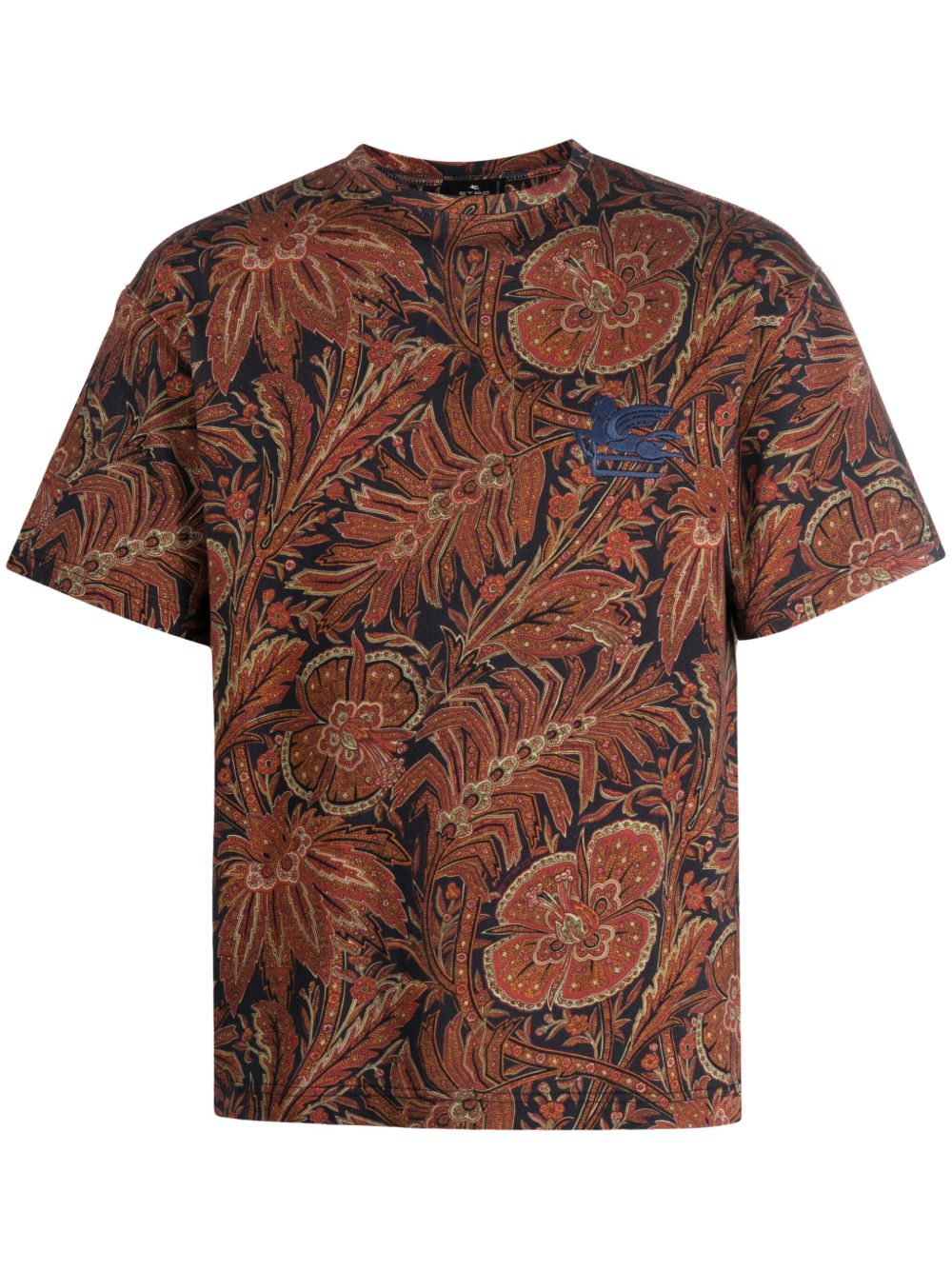 ETRO Pegaso 刺绣佩斯理印花T恤 - 褐色