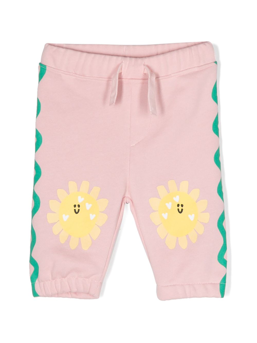 Stella McCartney Kids 太阳印花棉运动裤 - 粉色