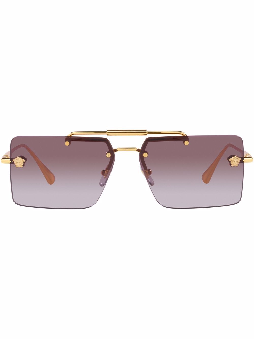 Versace Eyewear logo标牌太阳眼镜 - 金色