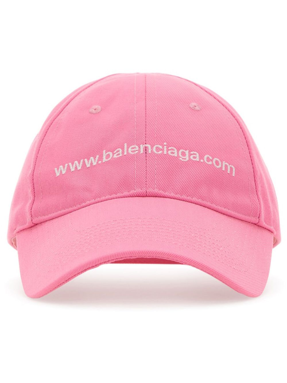 Balenciaga logo刺绣六面拼接棒球帽 - 粉色