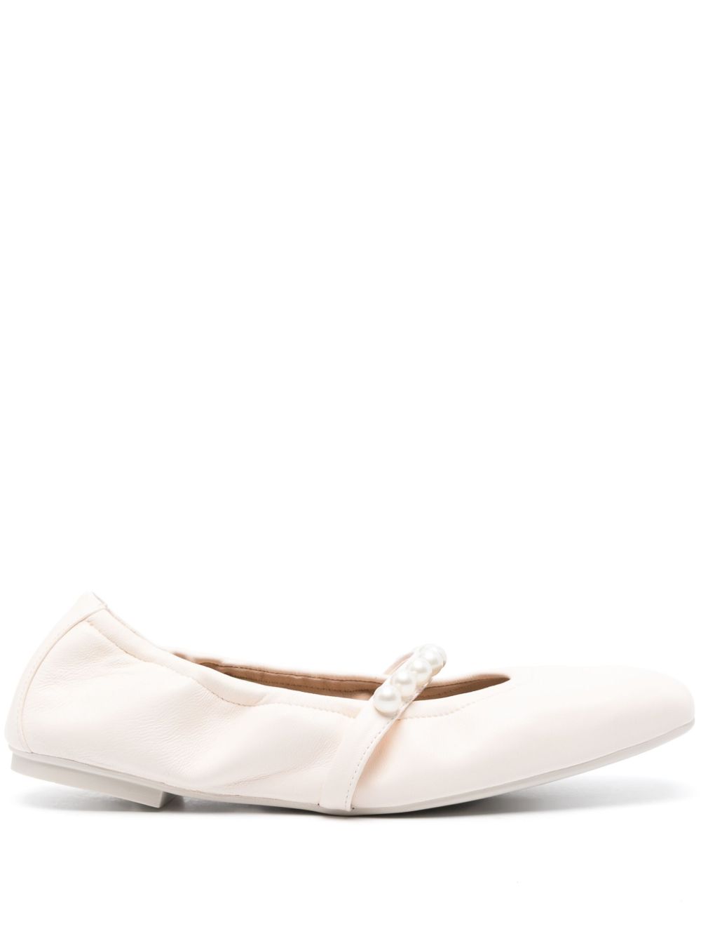 Stuart Weitzman Goldie 皮质芭蕾平底鞋 - 中性色
