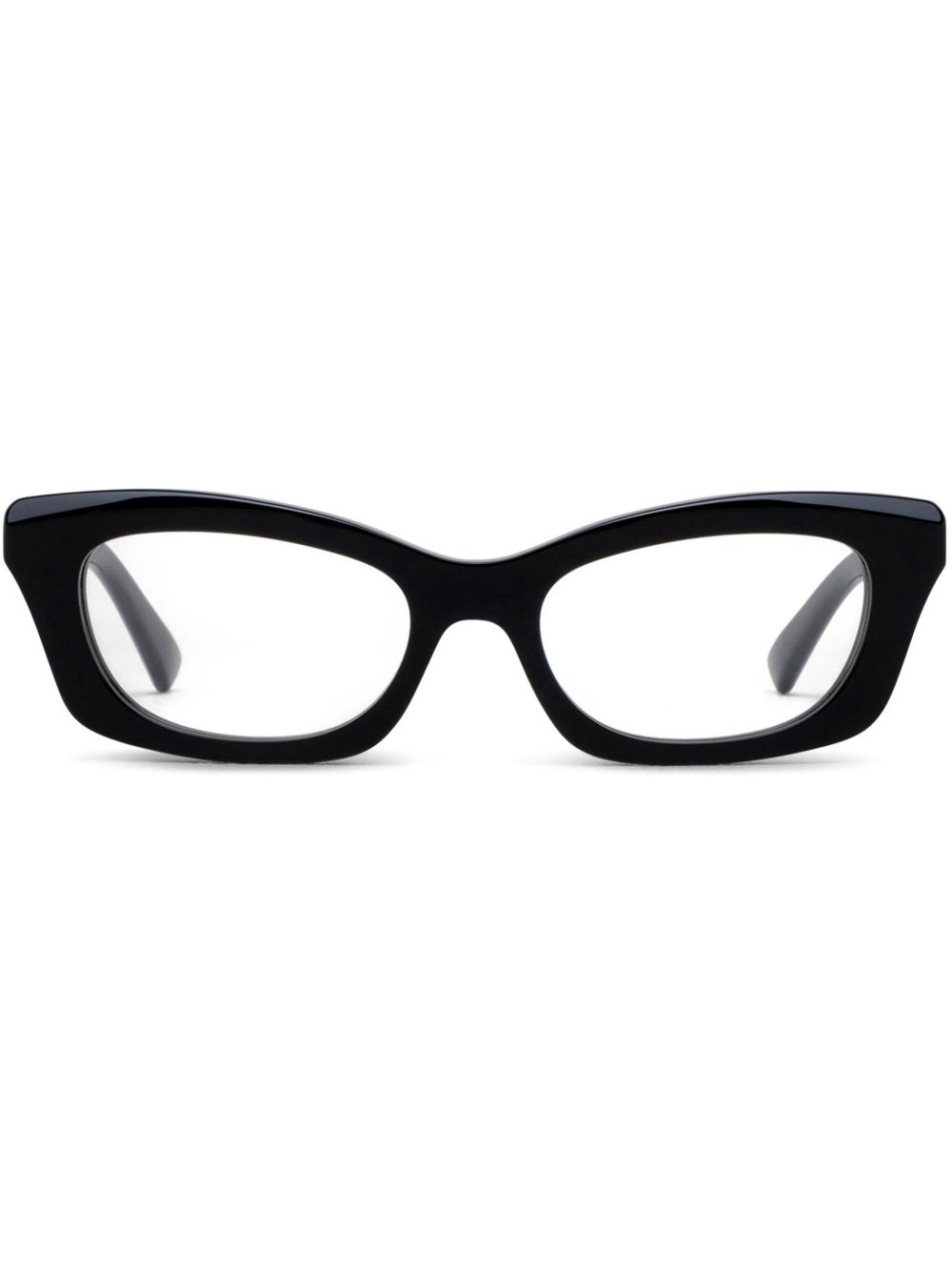 Alexander McQueen Eyewear 长方形镜框眼镜 - 黑色